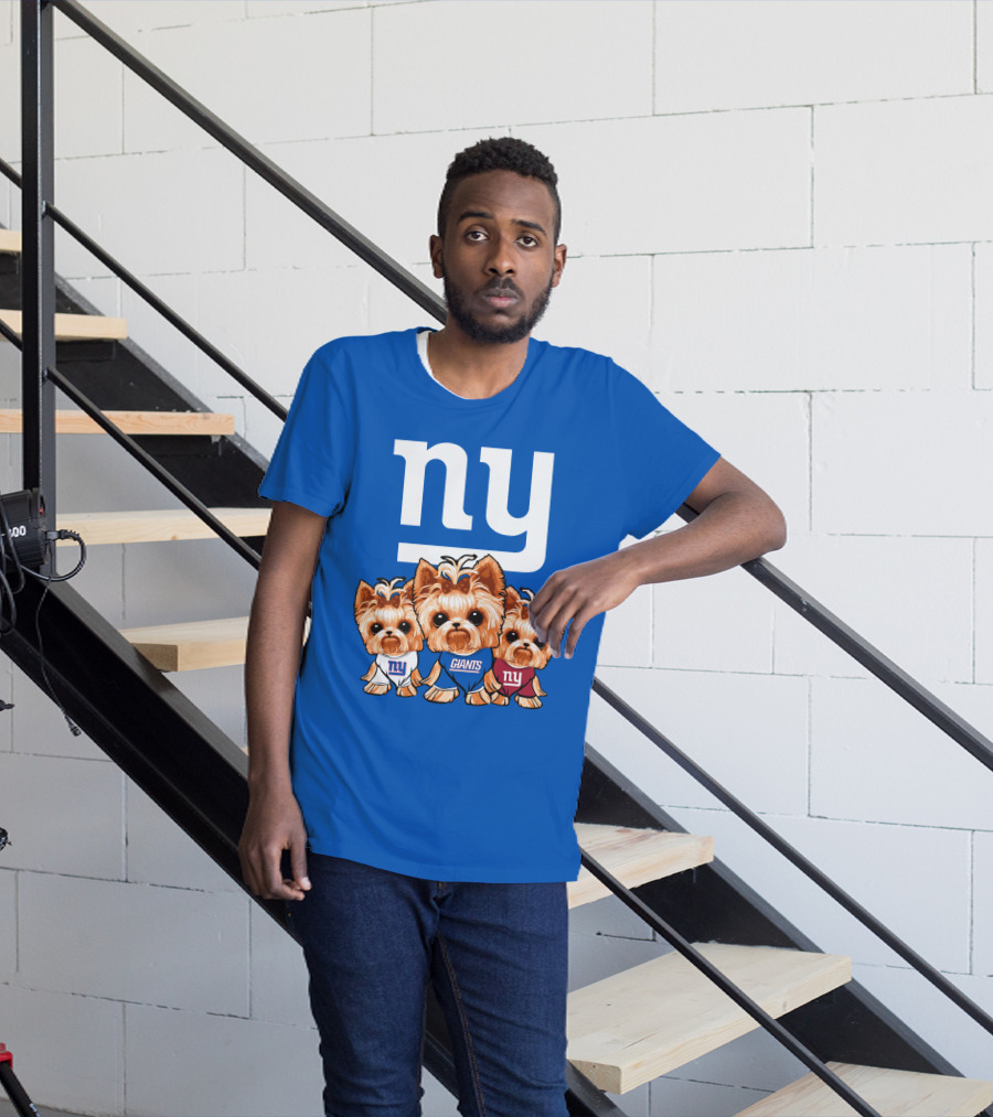 New York Giants Yorkshire Terrier T-Shirt