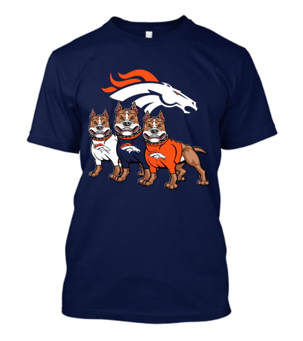 Denver Broncos With Pitbull T-Shirt