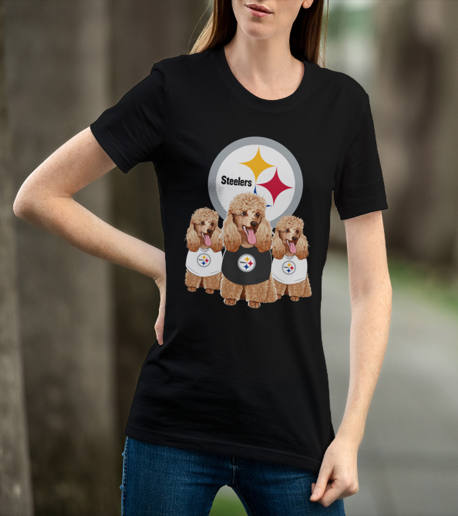 Pittsburgh Steelers Poodle Dogs Football Fan T-Shirt