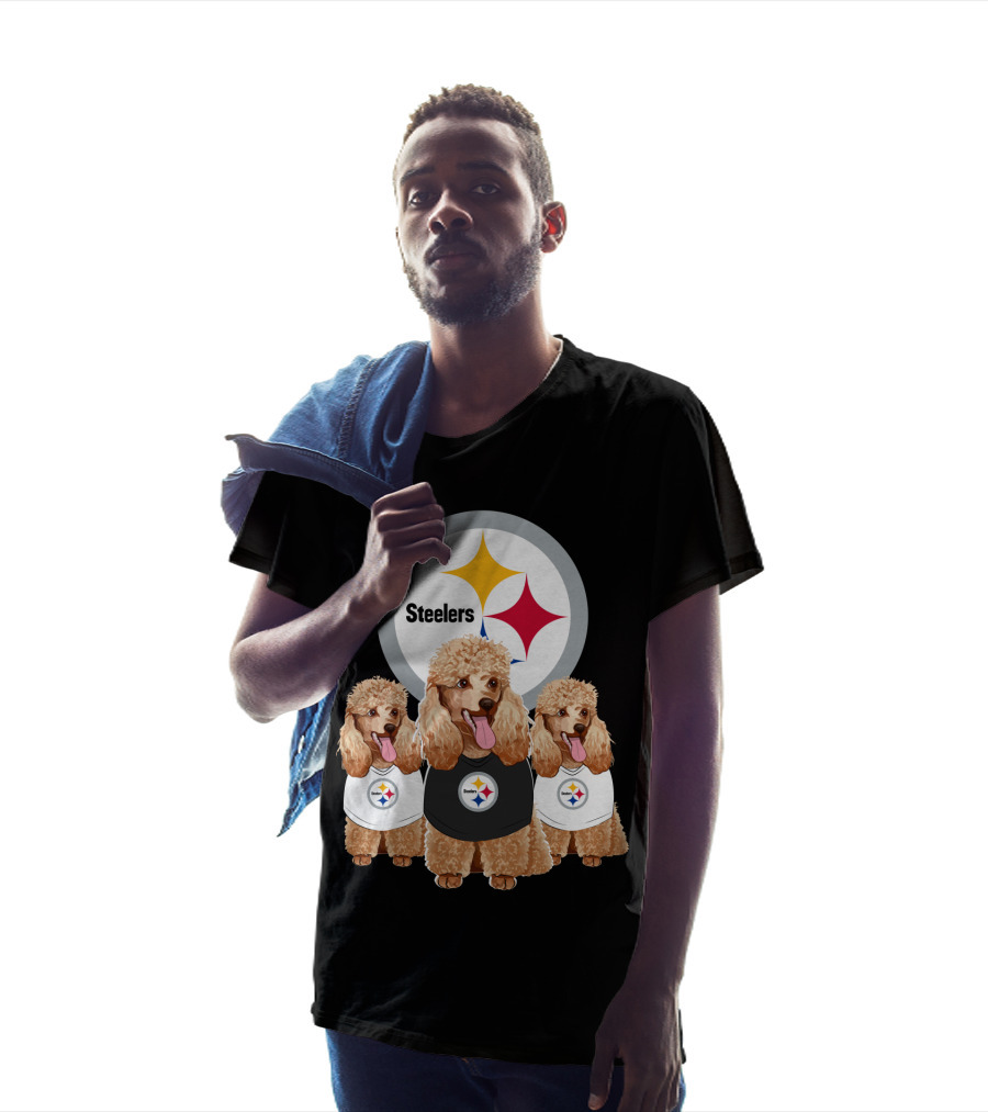 Pittsburgh Steelers Poodle Dogs Football Fan T-Shirt