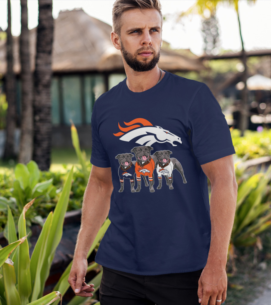 Denver Broncos Pitfull Dog Trio T-Shirt