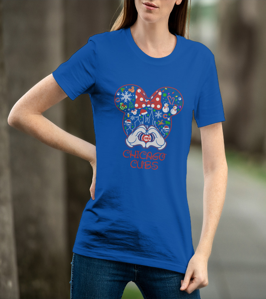 Chicago Cubs Christmas Minnie Ears T-Shirt