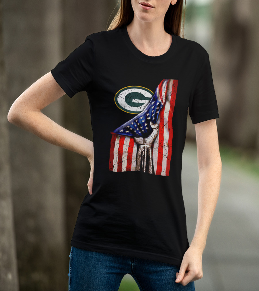 Patriotic Green Bay Packers American Flag Combination T-Shirt
