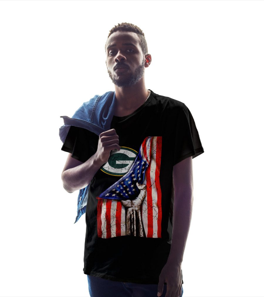 Patriotic Green Bay Packers American Flag Combination T-Shirt