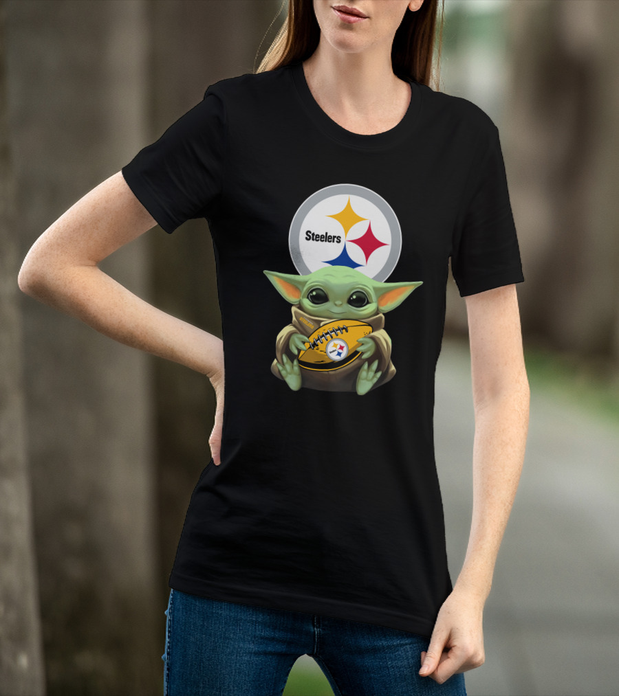 Baby Yoda Steelers Nfl Football T-Shirt