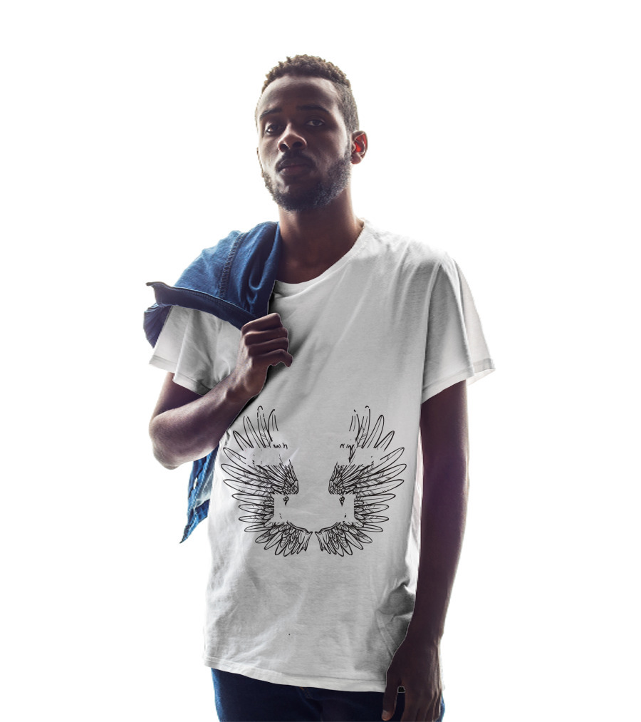 Heaven Is A Beautiful Place Angel Wing Outline T-Shirt