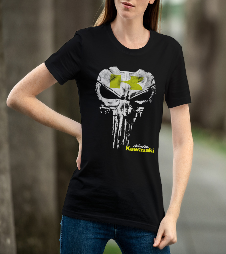 Kawasaki Ninja Skull Punisher Style T-Shirt