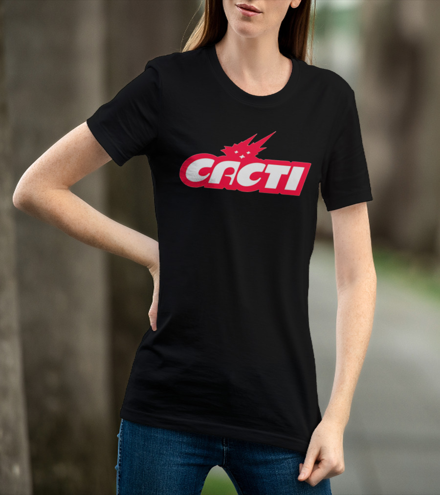 Cacti Merch Logo Red White Starburst T-Shirt