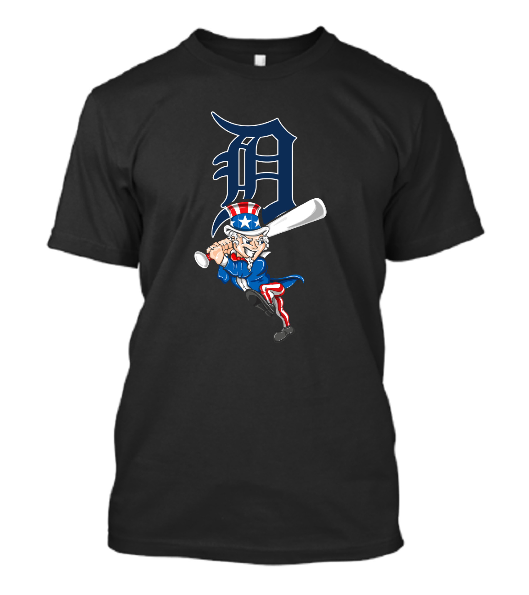 Detroit Tigers Uncle Sam Patriotic Baseball Swing 4Th Of July T-Shirt
