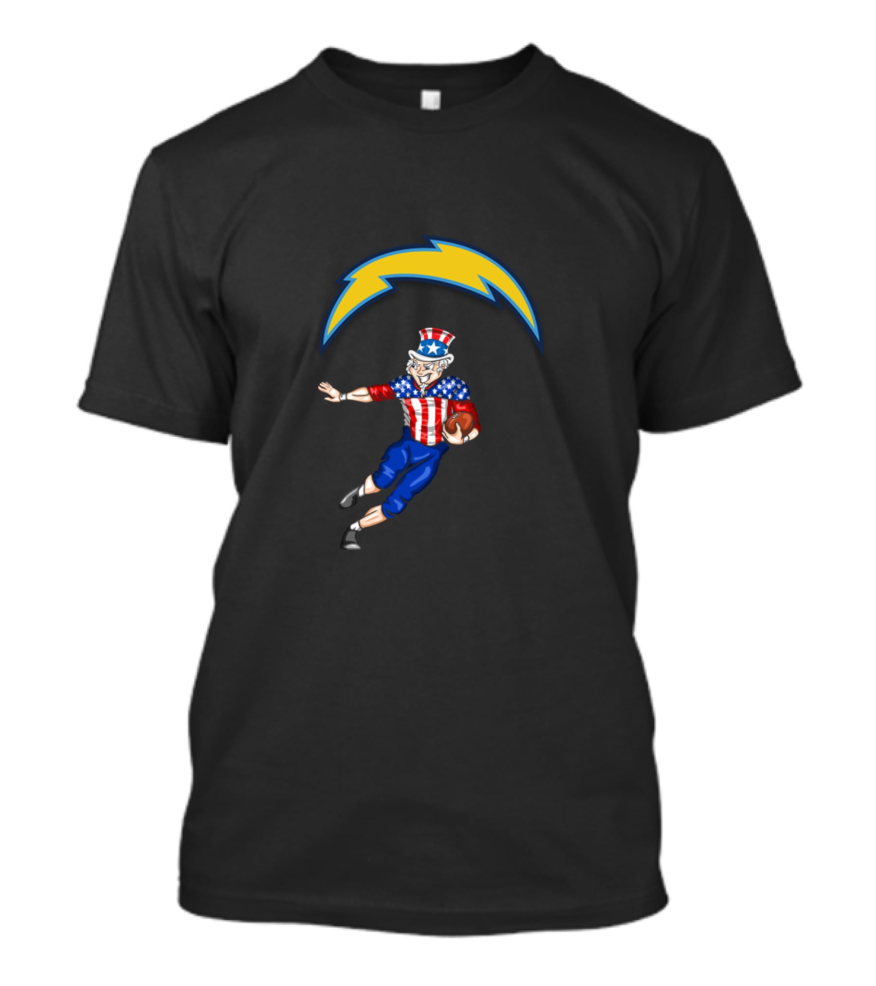 Los Angeles Chargers Fourth Of July Uncle Sam Football T-Shirt