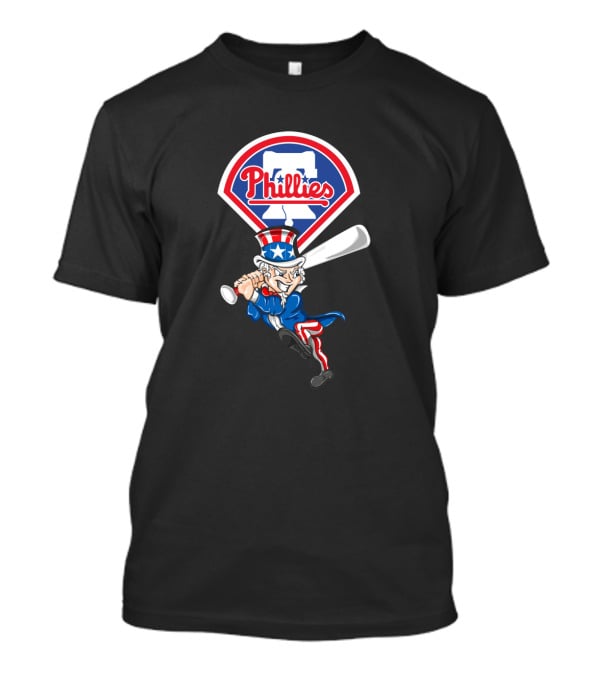 Philadelphia Phillies Uncle Sam 4Th Of July Baseball Swing T-Shirt