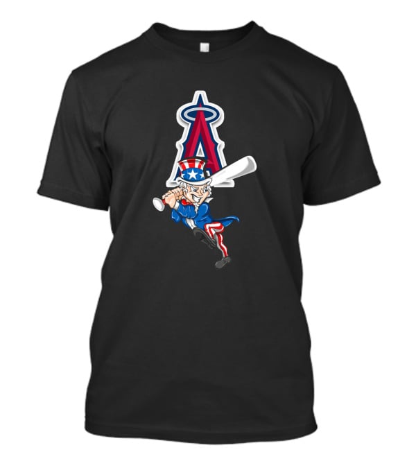 Los Angeles Angels Uncle Sam Baseball Bat 4Th July T-Shirt