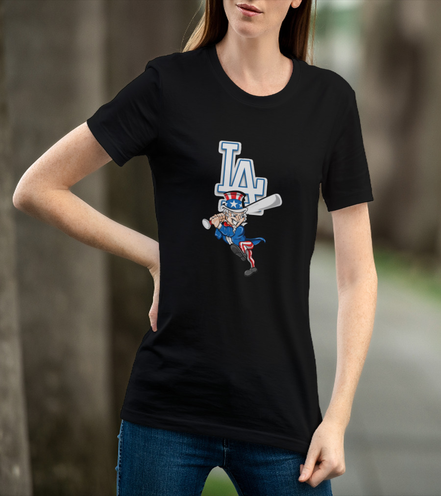 Uncle Sam La Dodgers July 4Th Patriotic Baseball T-Shirt