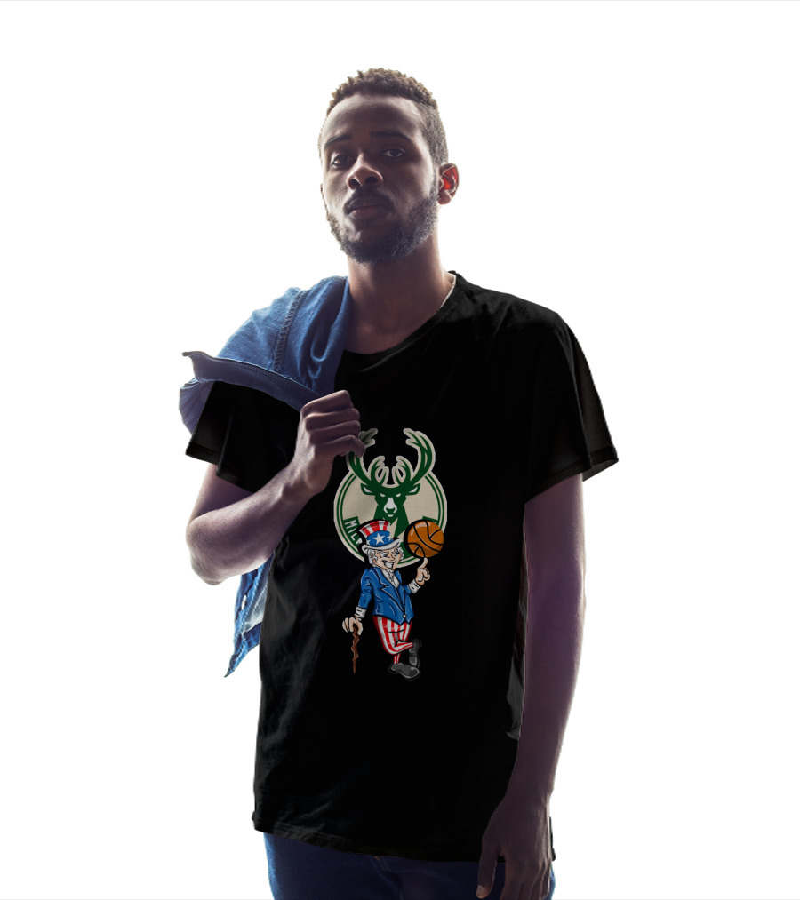 Milwaukee Bucks Uncle Sam Basketball Fourth Of July T-Shirt