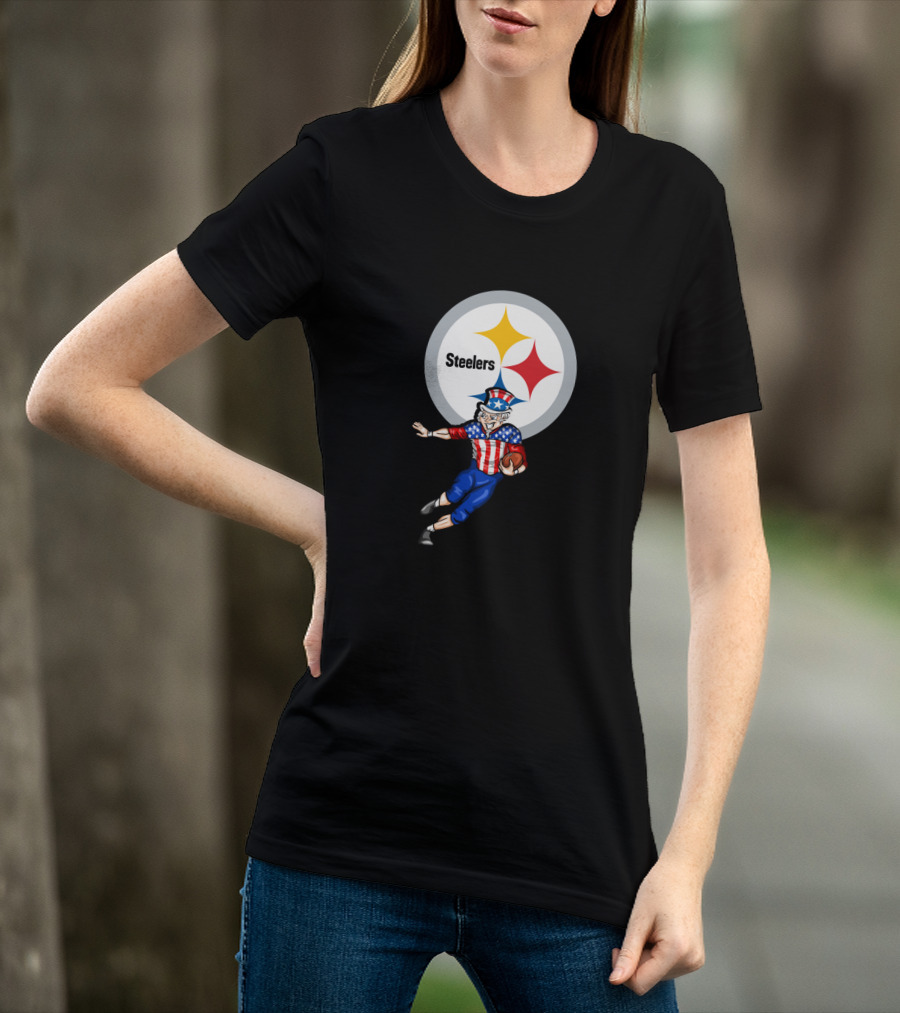 Pittsburgh Steelers Uncle Sam 4Th July Football Stars And Stripes T-Shirt