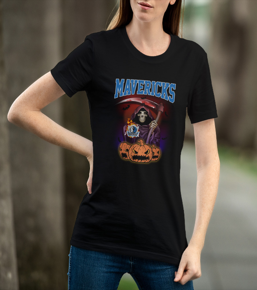 Mavericks Grim Reaper Halloween Pumpkins Scythe T-Shirt
