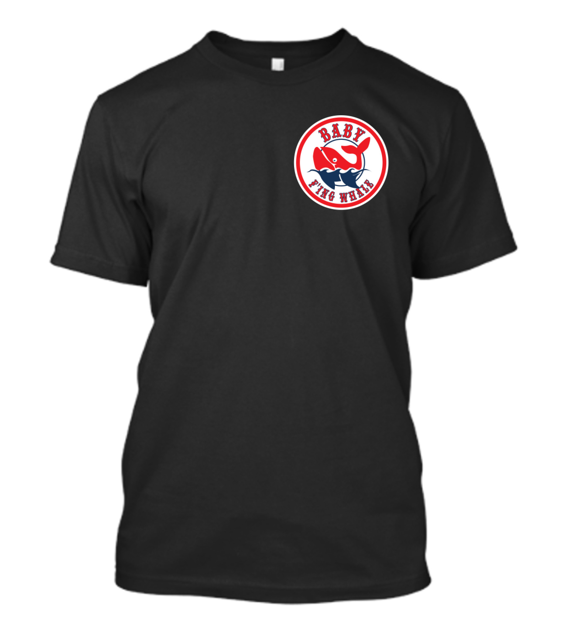 BABY FING WHALE Red Blue Whale Emblem T-Shirt