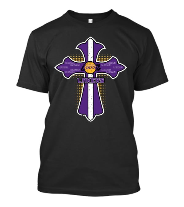 Cross Symbol Representing Faith And Los Angeles Lakers Fans T-Shirt