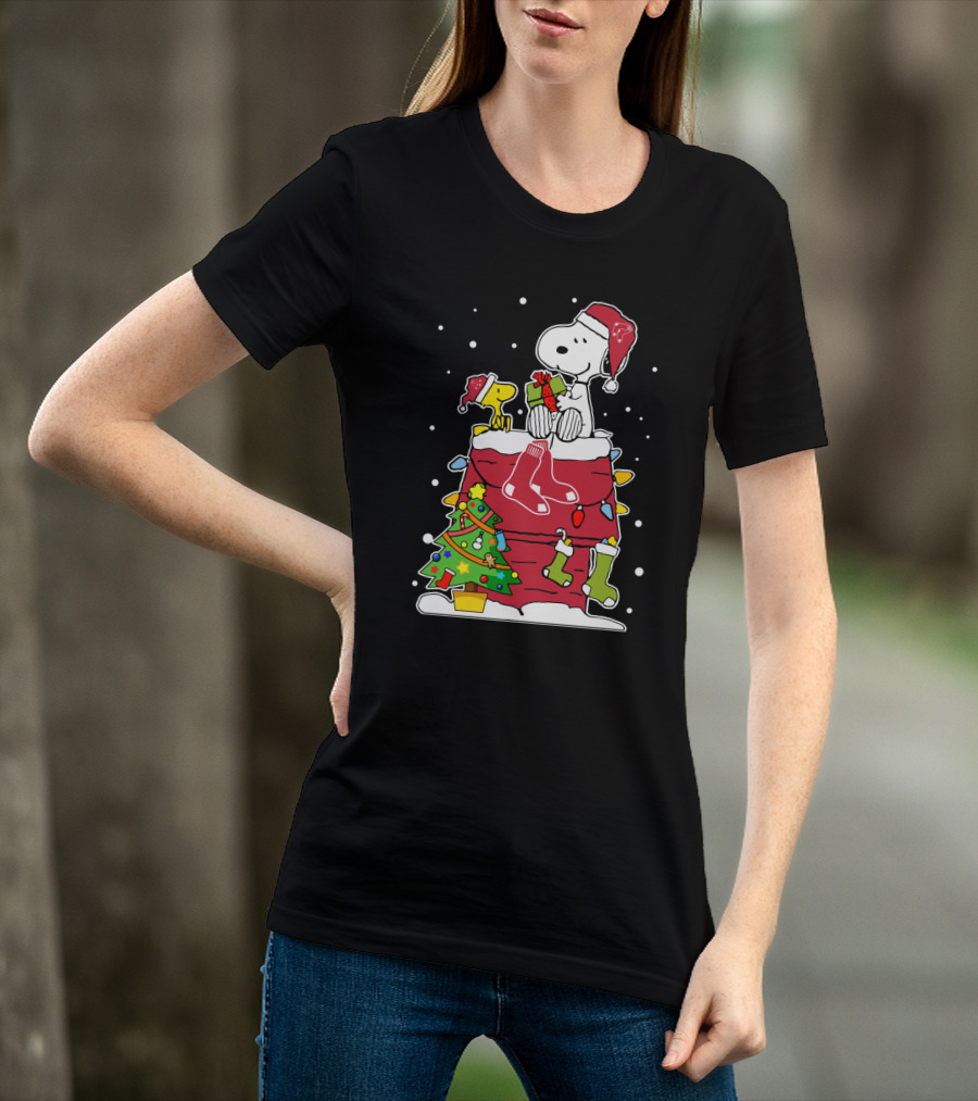 Boston Red Sox Snoopy Christmas Lover T-Shirt