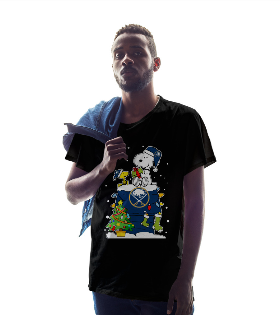 Buffalo Sabres Christmas Snoopy Woodstock Tree T-Shirt