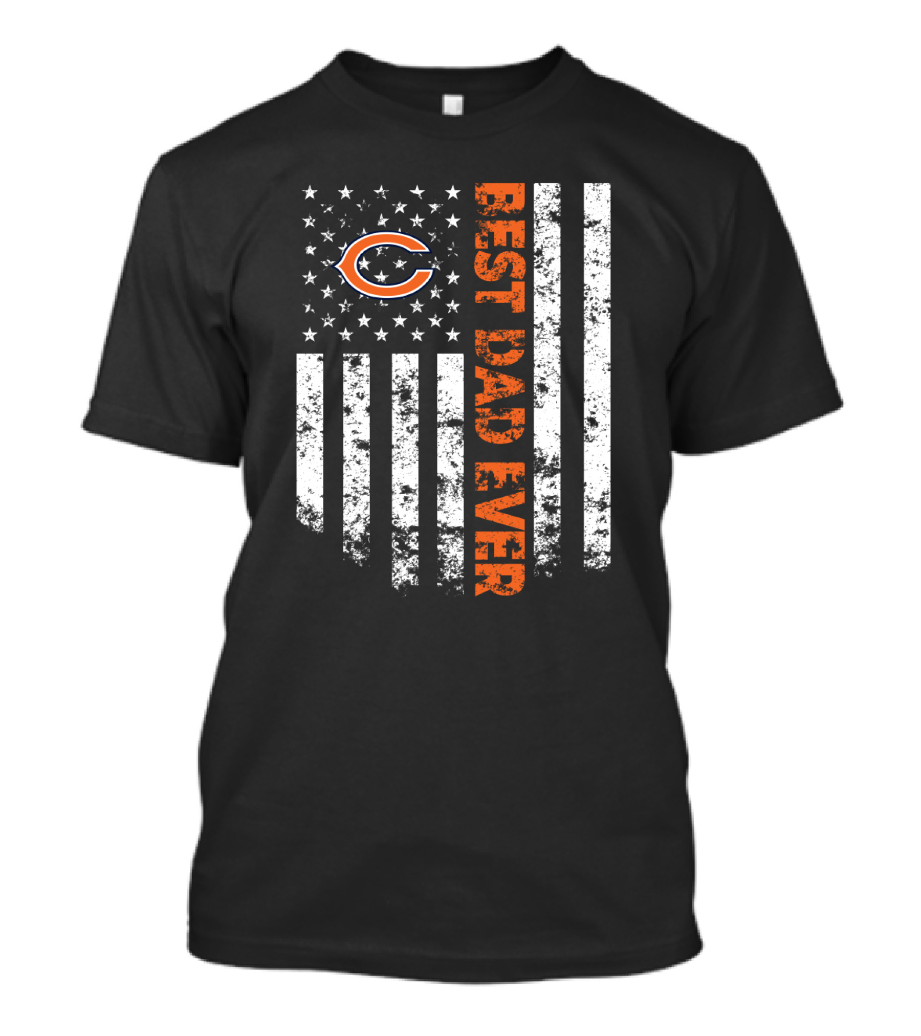 Best Chicago Bears Dad Ever American Flag T-Shirt