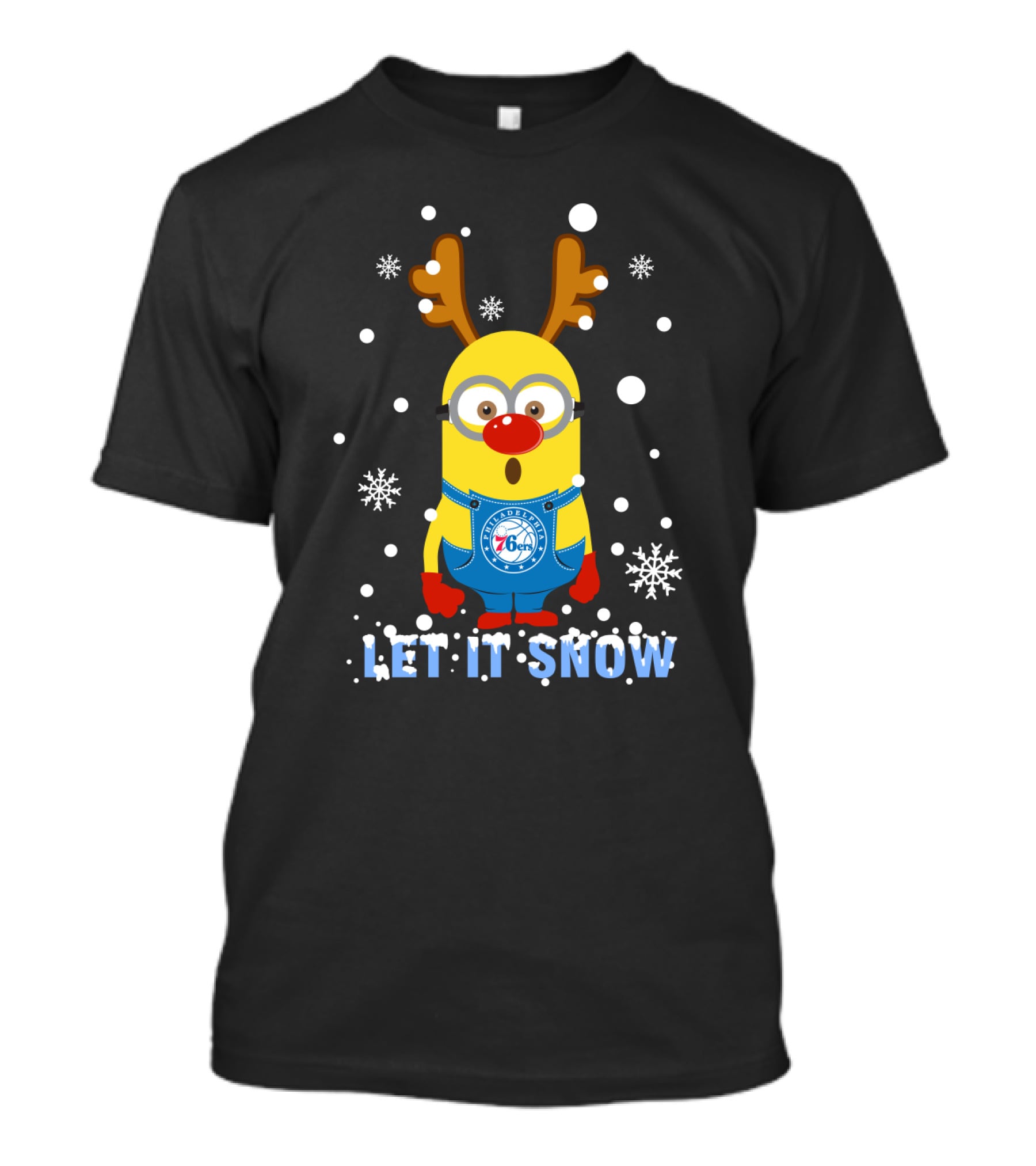 Philadelphia 76ers Minion Fans Xmas Let It Snow T-Shirt