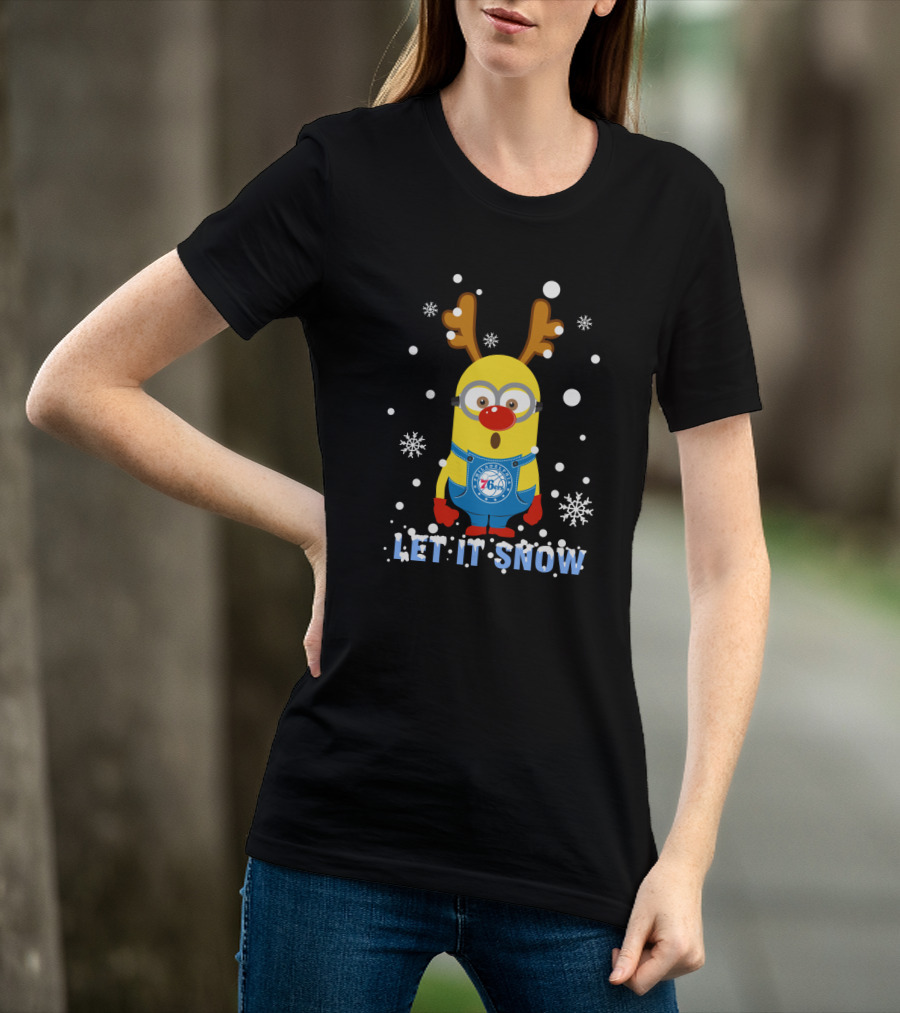 Philadelphia 76ers Minion Fans Xmas Let It Snow T-Shirt