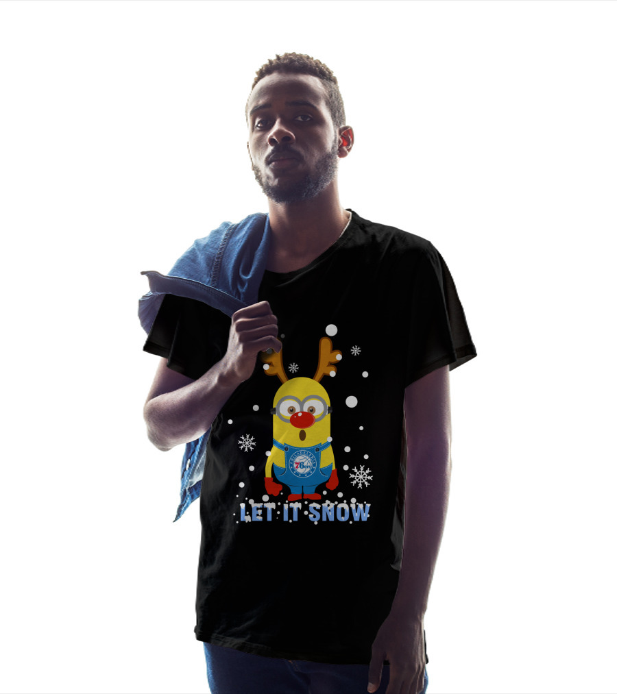 Philadelphia 76ers Minion Fans Xmas Let It Snow T-Shirt