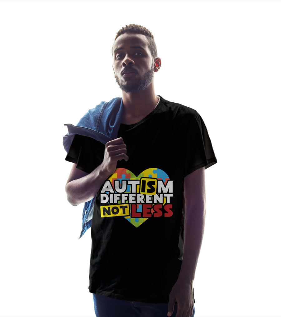 Autism Different Not Less Heart Puzzle T-Shirt