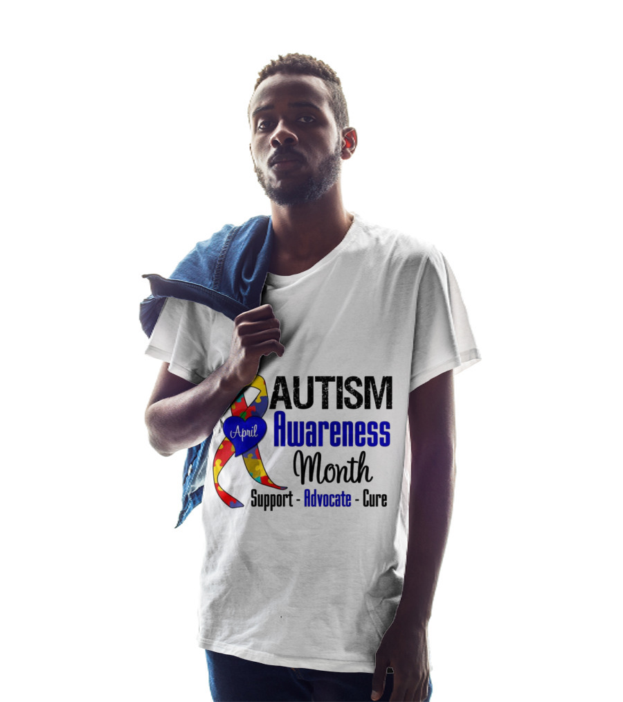 Autism Awareness Month April Support Advocate Cure Puzzle T-Shirt