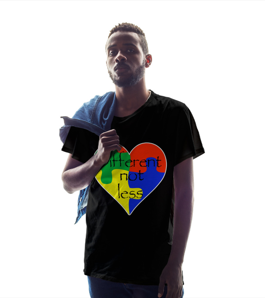 Different Not Less Heart Puzzle Autism Awareness T-Shirt