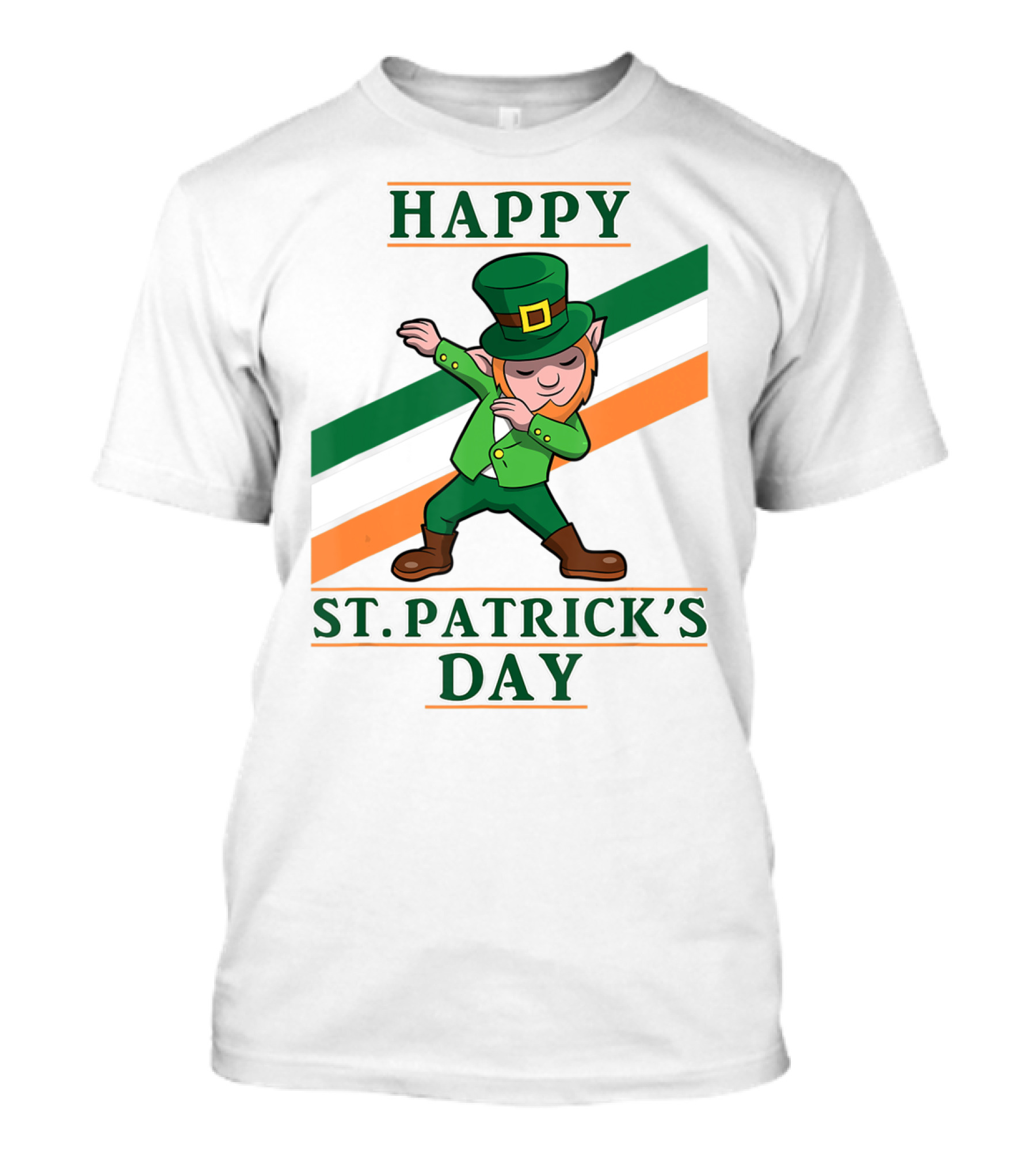 Happy St. Patrick's Day Dabbing Leprechaun Irish Flag T-Shirt