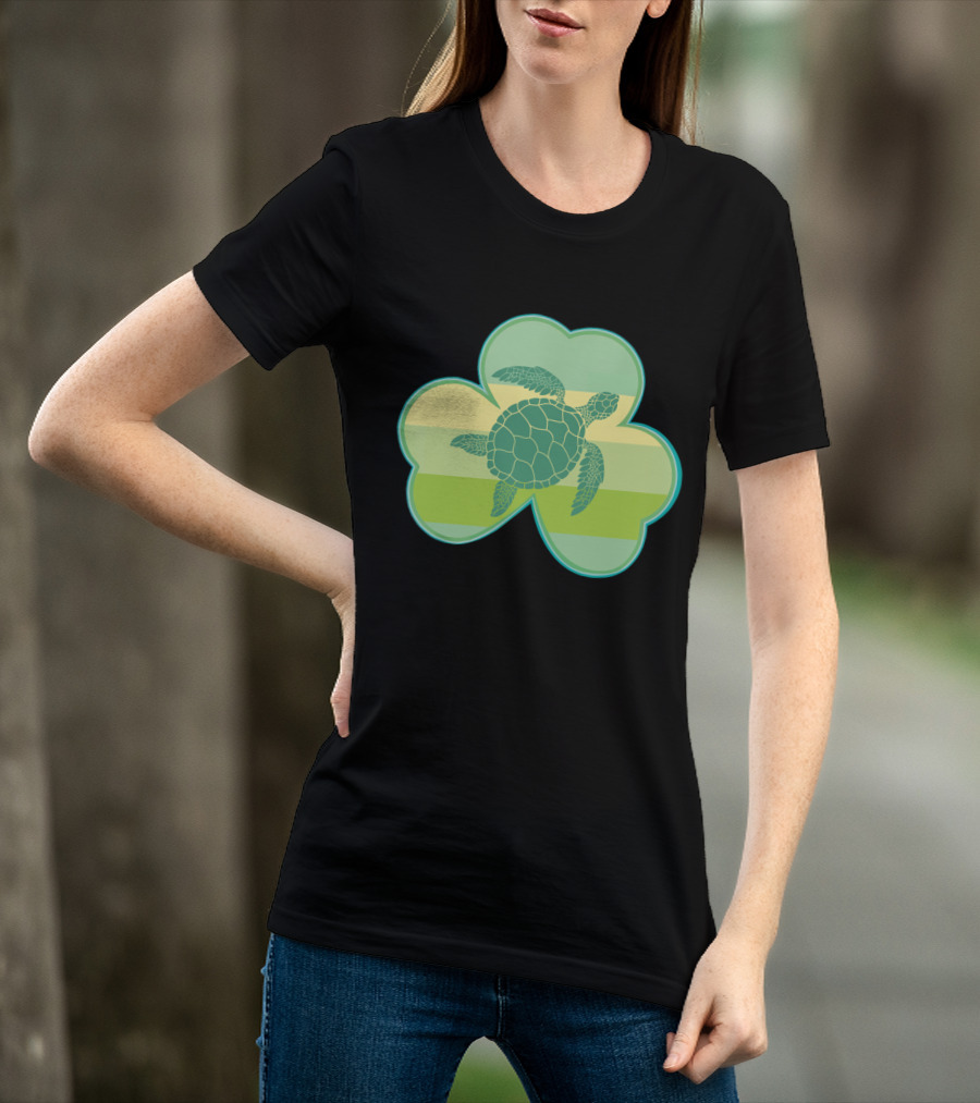 Turtle Lover Shamrocks Clover Love T-Shirt