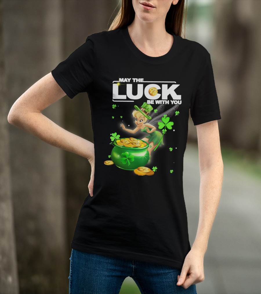 May The Luck Be With You Tinkerbell Coins Green T-Shirt