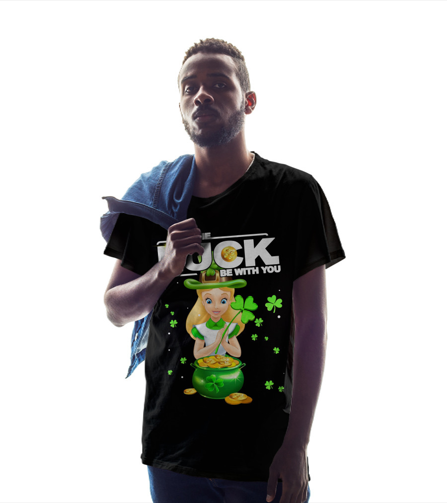 May The Luck Be With You Alice Shamrock Coins T-Shirt