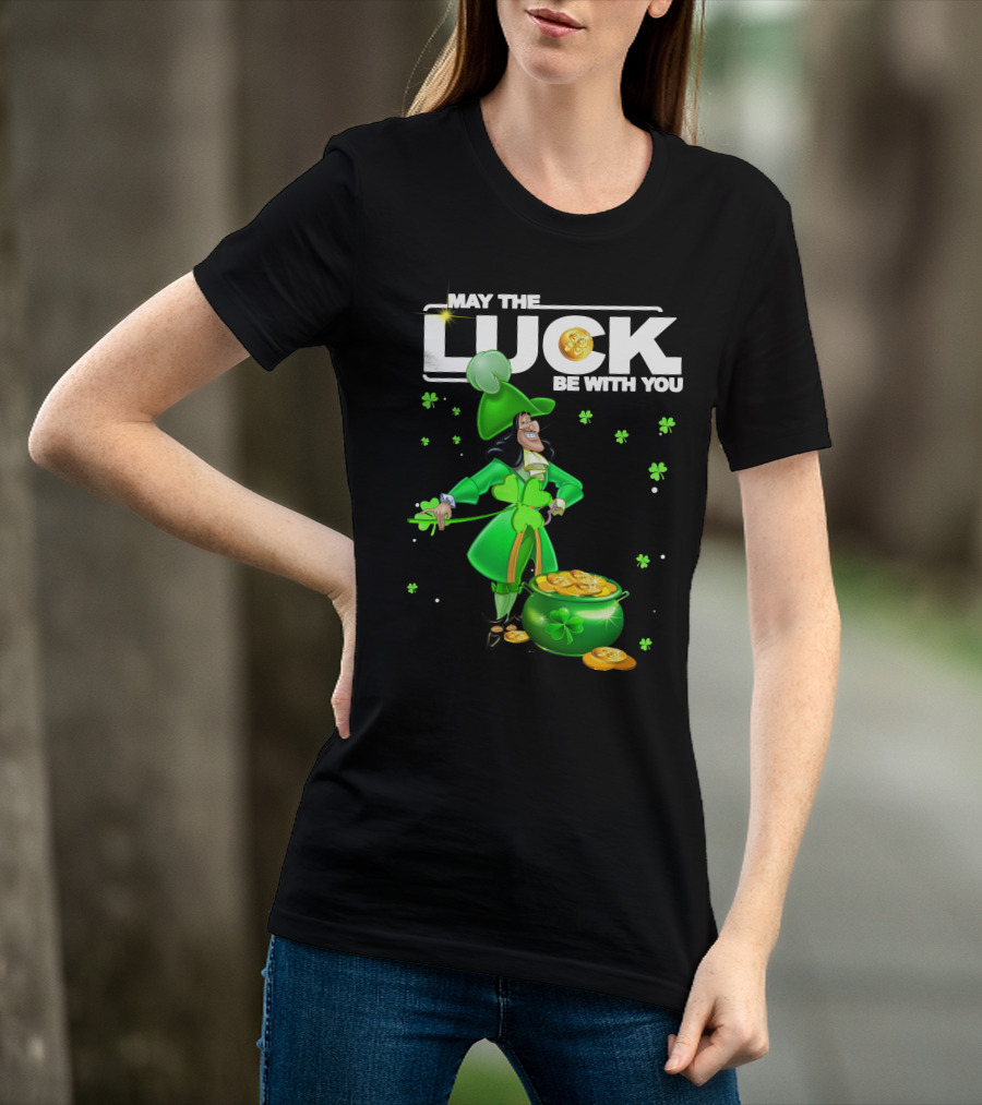 May The Luck Be With You Hook Luck Captain Green Coins Shamrock Pot T-Shirt