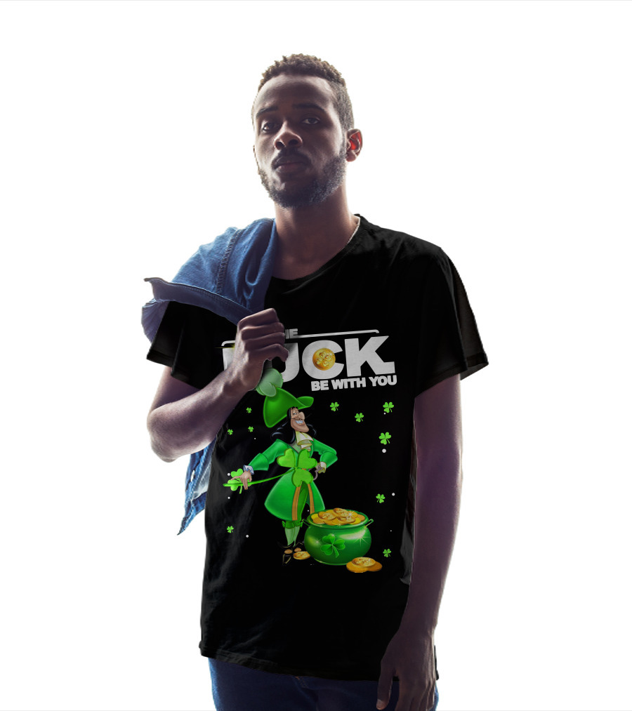 May The Luck Be With You Hook Luck Captain Green Coins Shamrock Pot T-Shirt