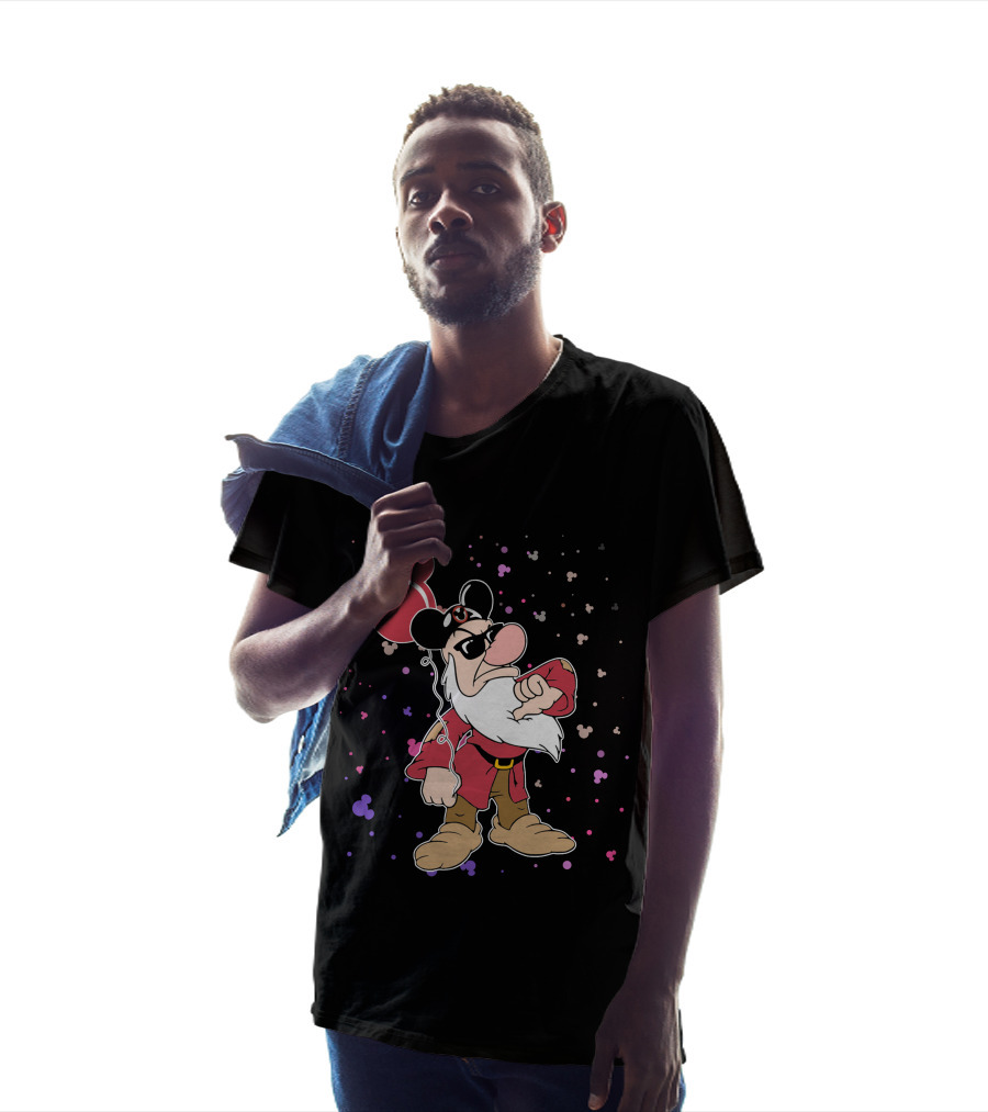 Grumpy With Mouse Ears Balloon And Confetti T-Shirt