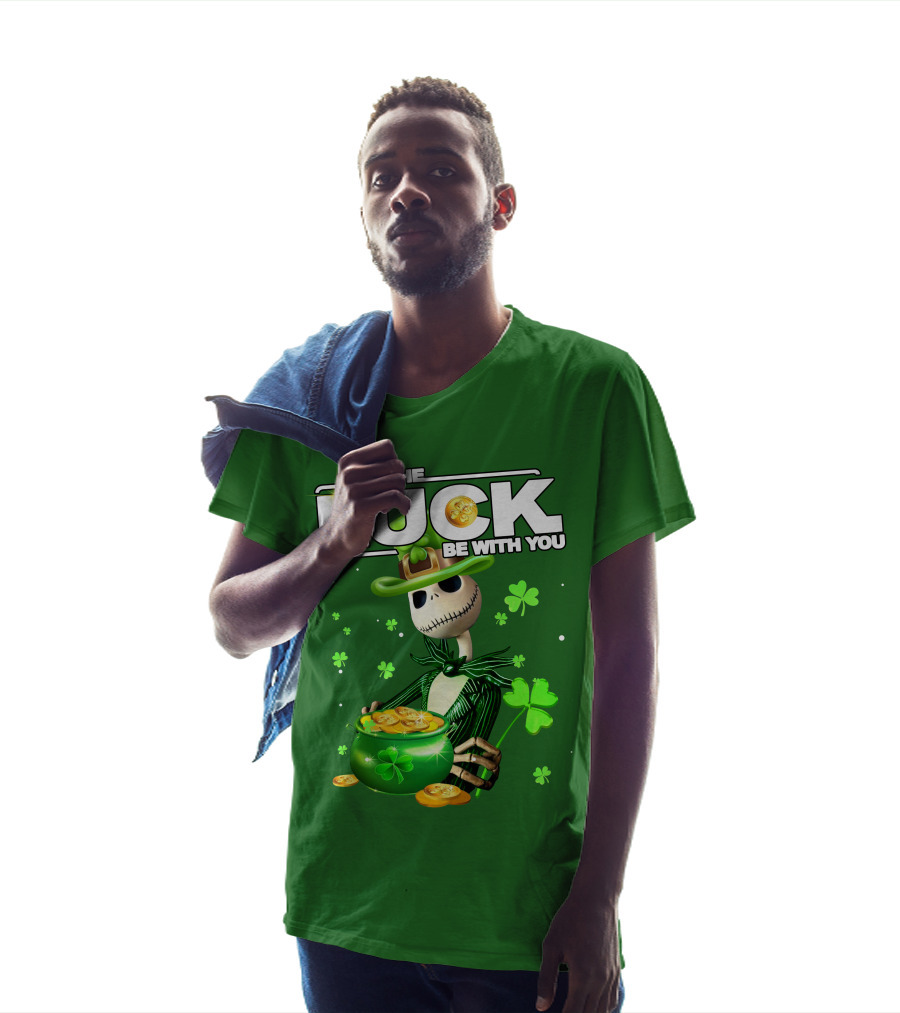 MAY THE LUCK BE WITH YOU St. Patrick's Day Jack Skellington Coin Pot T-Shirt