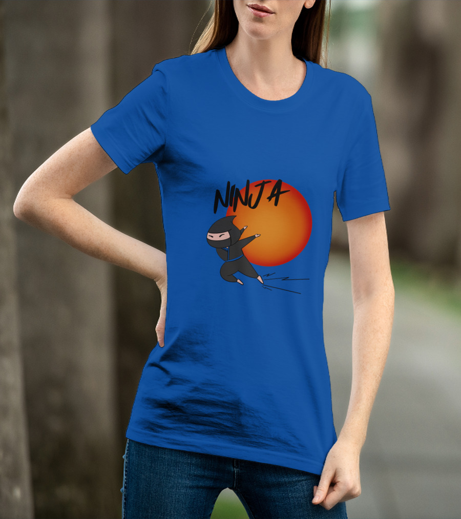 Ninja Anime Sunset Scene T-Shirt