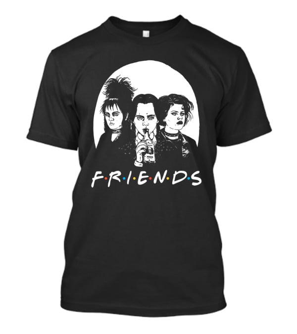 Friends 80s Gothic Style Characters With Poison Bottle T-Shirt