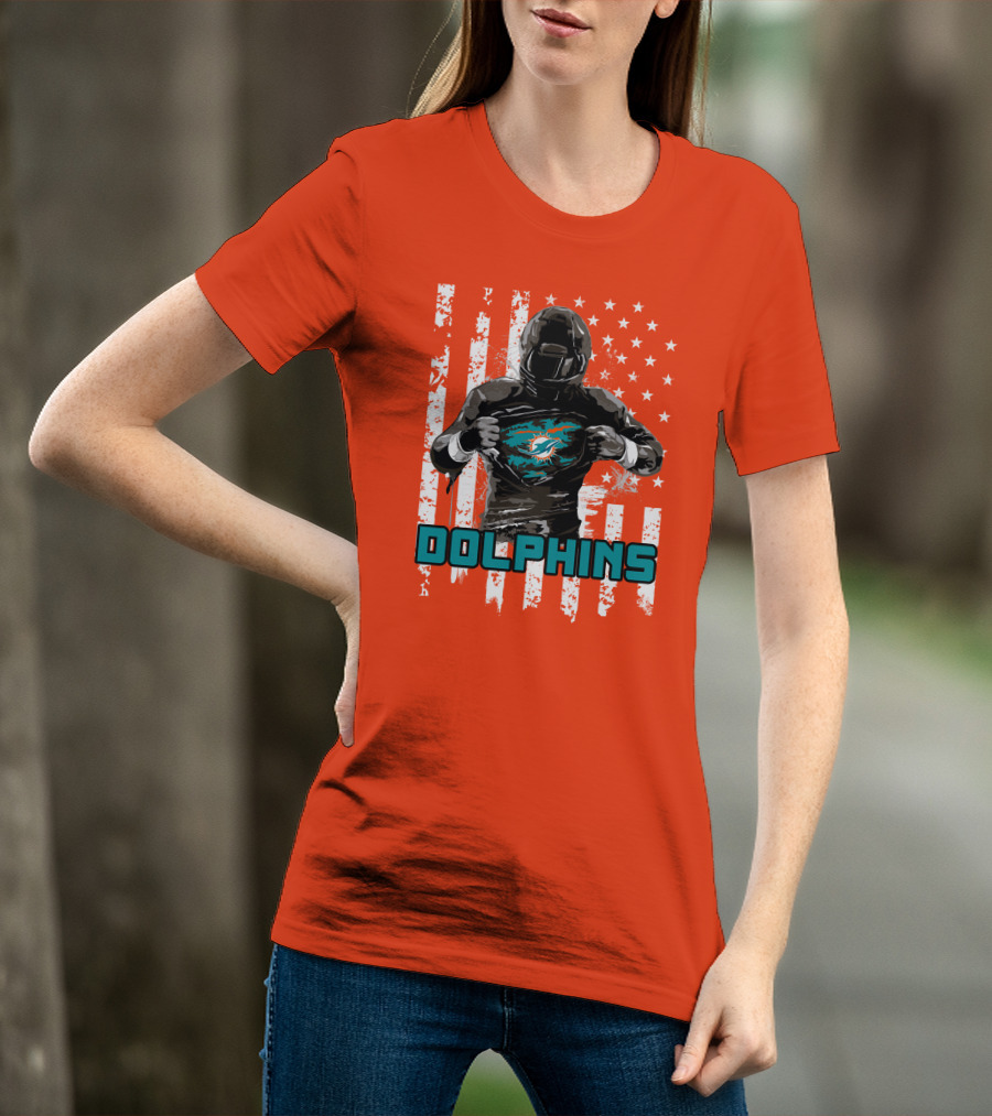 Dolphins Superhero Unveiling Miami Pride Flag T-Shirt