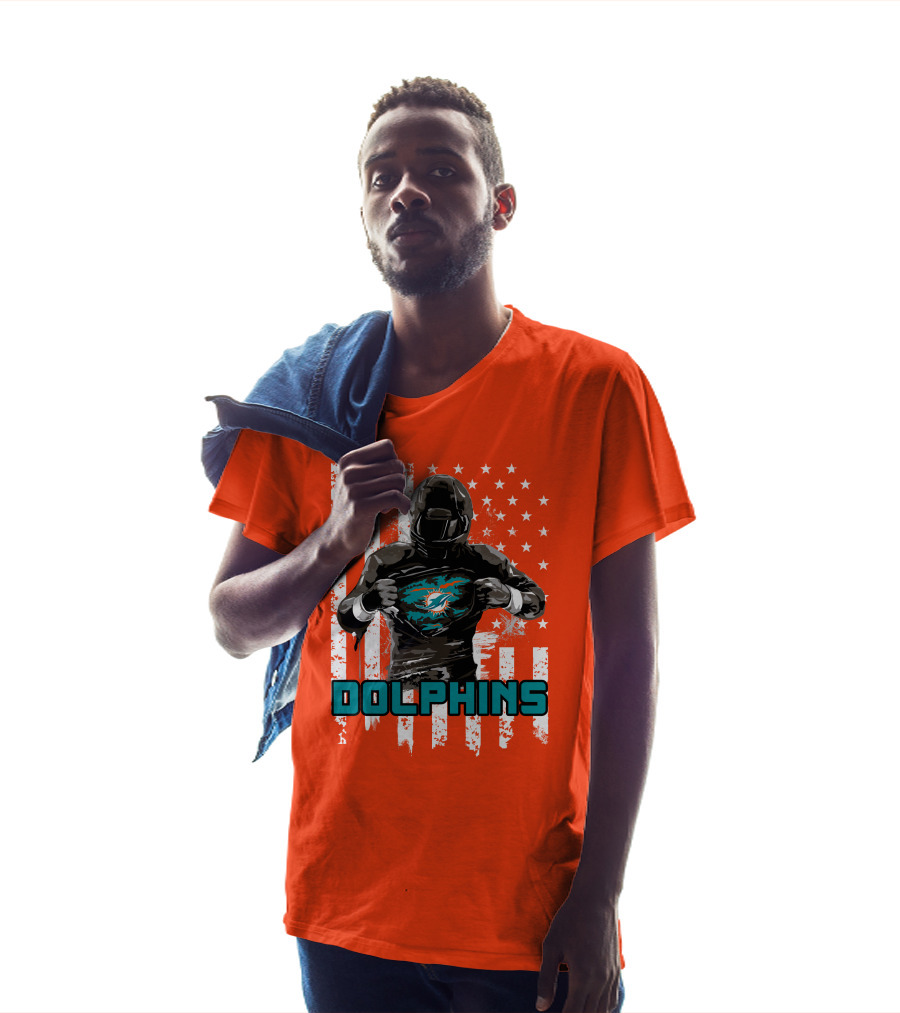 Dolphins Superhero Unveiling Miami Pride Flag T-Shirt
