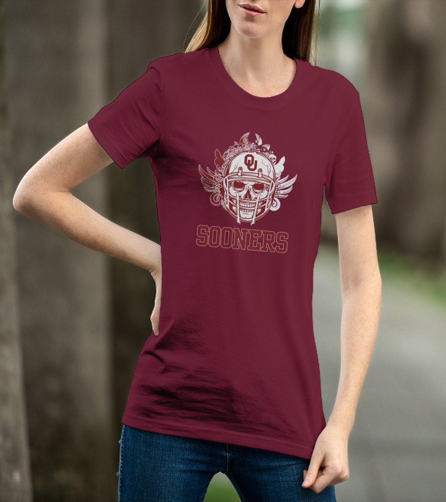 Sooners Skull Helmet OU T-Shirt