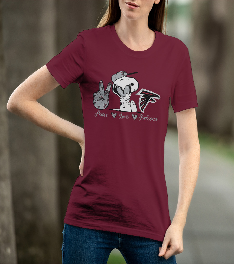 Snoopy Peace Love Falcons Atlanta Football T-Shirt