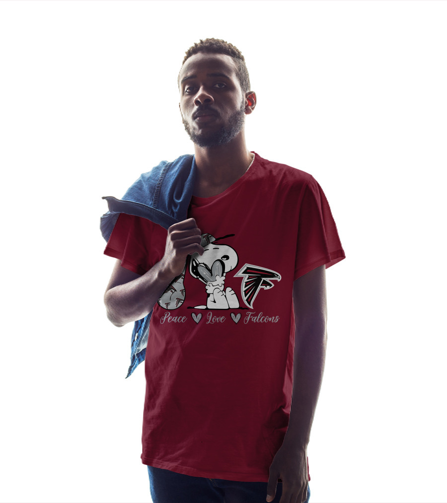 Snoopy Peace Love Falcons Atlanta Football T-Shirt