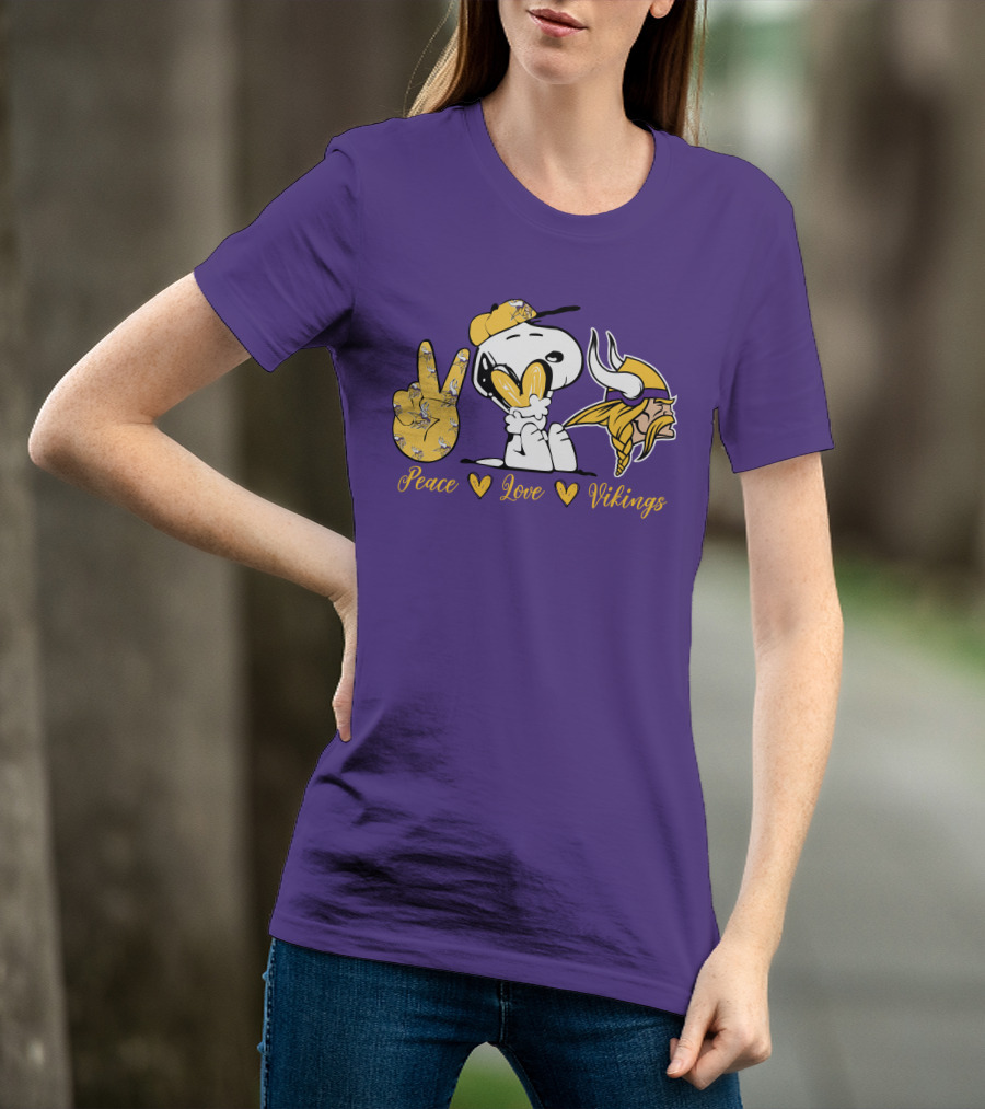 Peace Love Vikings Snoopy Minnesota T-Shirt