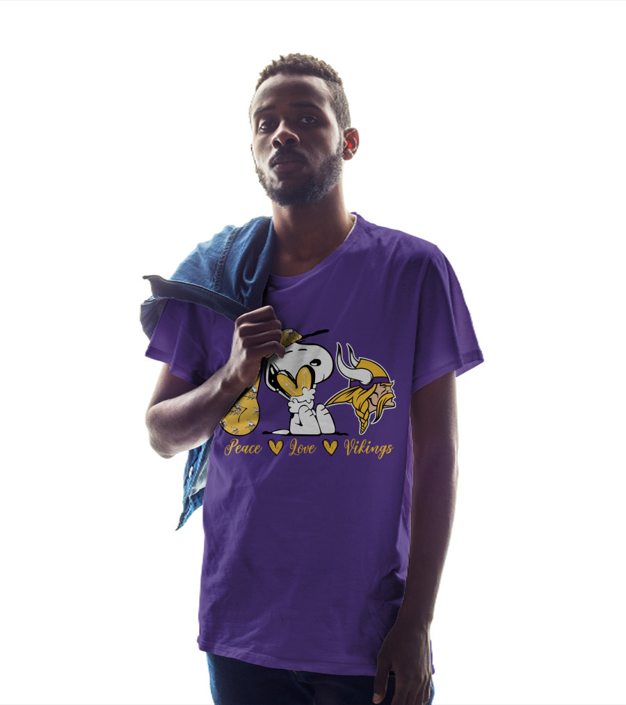 Peace Love Vikings Snoopy Minnesota T-Shirt