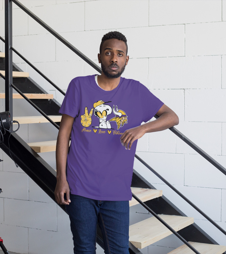 Peace Love Vikings Snoopy Minnesota T-Shirt