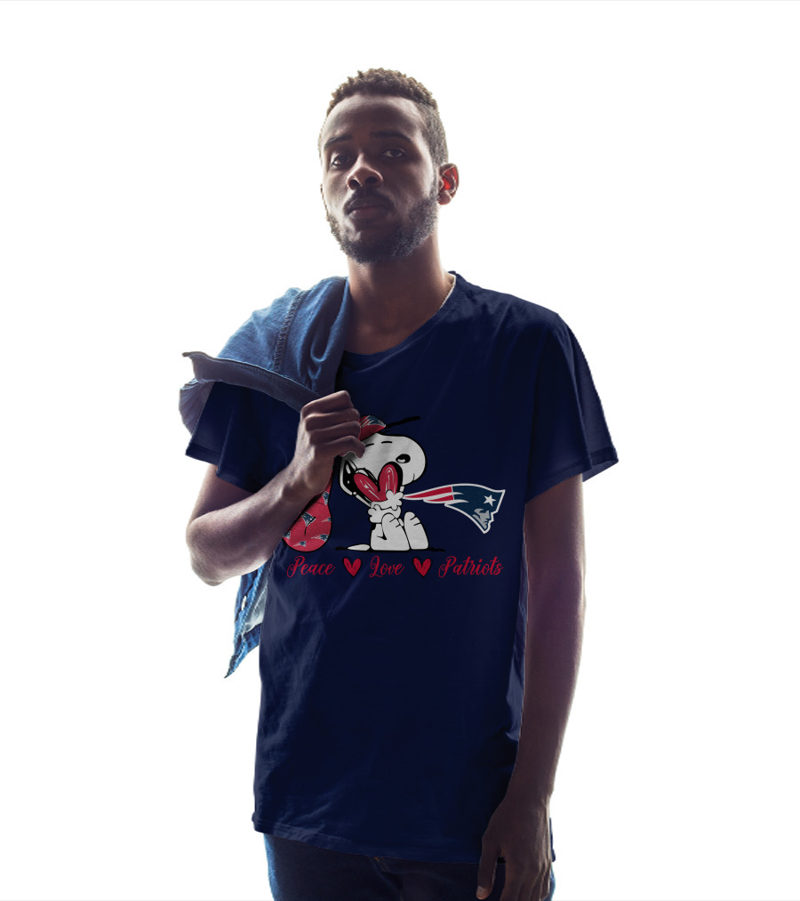Peace Love Patriots Snoopy New England T-Shirt